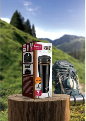 Zdjęcie produktu dla Lamart kubek termiczny 360ml czarny/pomarańczowy MANQ LT4051