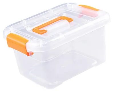 Aufbewahrungsbox M, transparent, stapelbar, Kunststoff, 23,4x18,4x13,2 cm
