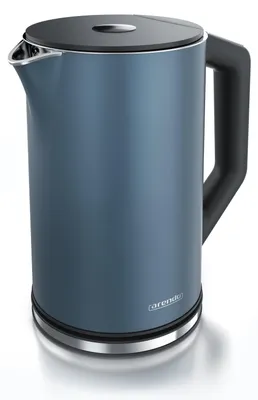 Zdjęcie produktu dla Czajnik Arendo z ustawieniem temperatury 40-100°C, stal nierdzewna, wyświetlacz LED, 1,5 l, 2200 W, podwójne ścianki, bez BPA, niebieski matowy