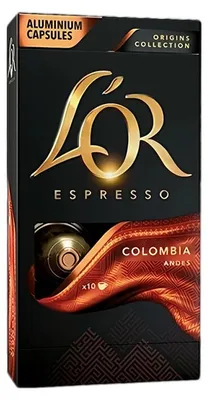 Obrázek produktu pro L'Or Espresso Colombia, Kávová kapsle, Espresso, Nespresso, 10 hrnků, 10 kusů, 52 g