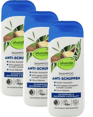 Produktbild von 3 x alverde Naturkosmetik - Shampoo Anti-Schuppen Bio-Paranuss & Bio-Rosmarin (3 x 200 ml)
