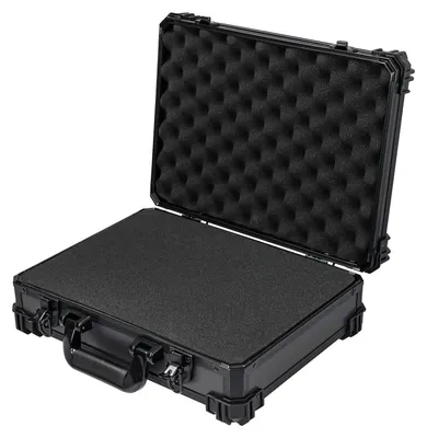 Produktbild von HMF 15502-02 Transportkoffer mit Rasterschaumstoff | 39 x 29 x 12 cm | Schwarz
