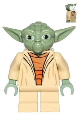 Image de LEGO Minifigurine Yoda (Guerres Cloniques, cheveux blancs, torse avec impression arrière) (sw0446)