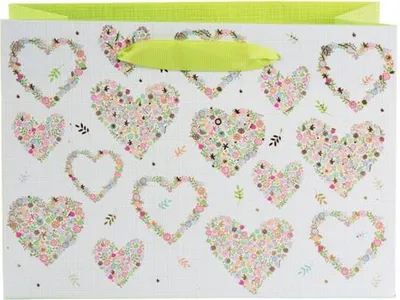 Zdjęcie produktu dla Goldbuch Flowers Heart, Torebka na prezent, Wielobarwny, Wzór, Miłość, Zielony, 180 mm