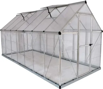 Produktbild von Palram - Canopia Aluminium Gewächshaus Hybrid 614 Silber 426x185x208 cm