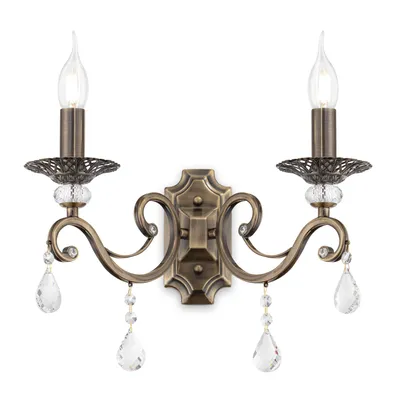Immagine prodotto di Applique, corridoio, metallo, ottone, cristallo, H 39cm