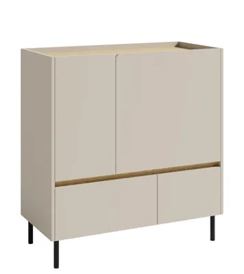 Produktbild von Marmex Möbel Kommode LUCA LC9 Sandbeige + geölte Eiche Sideboard 95x105x40 cm