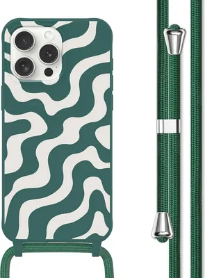 Immagine prodotto di Custodia in silicone imoshion con cinturino iPhone 15 Pro Max - Petrol Green Groovy