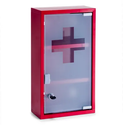 Produktbild von Zeller Medizinschrank, Metall, rot 25x12x45