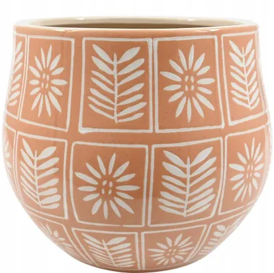 Produktbild von Orange Keramik Übertopf für Blumen 29 cm