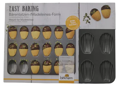 Immagine prodotto di Birkmann Easy Baking, Bärentatzen-/Madeleine Blech für 18 Stück