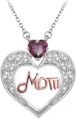 Produktbild von Mama-Halskette für Damen, Kunstkristall, Herz-Anhänger, Muttertagsgeschenk für Mama, Oma, Ehefrau von Tochter, Sohn