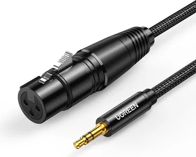 Produktbild von Ugreen Audio-Kabel 3.5mm Klinke (Stecker) zu XLR (Buchse) 1m Schwarz (AV182)