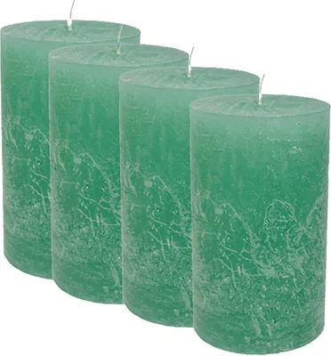 Zdjęcie produktu dla Candelo zestaw 4 miętowych świec Ambiente Rustic - duża świeca 12 cm - długi czas palenia ok. 54 godzin Świece bożonarodzeniowe do wieńców adwentowych