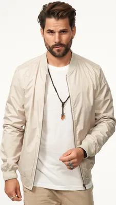 Produktbild von DAILY Baumwolle Herren Übergangsjacke mit Baseball-Kragen Herren Blousonjacke leichte Bomberjacke Übergangsjacke