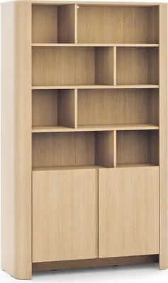 Zdjęcie produktu dla Regał na książki, dąb Vicenza, 103 x 39 x 160 cm | Nowoczesne meble z zaokrąglonymi krawędziami