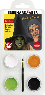 Image de EBERHARD FABER Kit de maquillage Halloween citrouille/sorcière