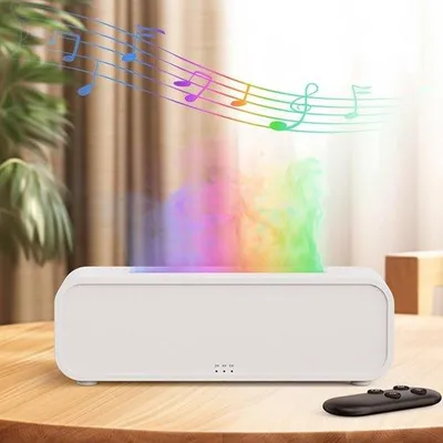 Immagine prodotto di Diffusore di oli essenziali, umidificatore a nebbia fredda da 250 ml, luce a 7 colori, telecomando, timer e spegnimento automatico, per gli ambienti della casa (bianco).