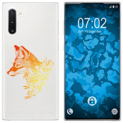 Produktbild von PhoneNatic Case kompatibel mit Samsung Galaxy Note 10 Silikon-Hülle Floral Fuchs M1-2