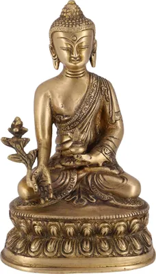 Produktbild von Buddha aus Messing 18 cm - Modell 2, Gold, Buddhas