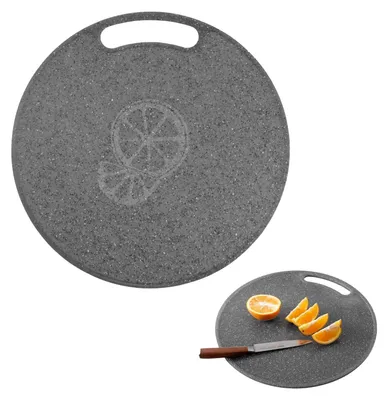 Productafbeelding van Ronde snijplank van kunststof, 31 cm diameter, geschikt voor groenten en brood, keukenkookplank