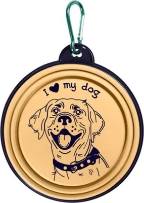 Zdjęcie produktu dla Be-Happy Gifts - Miska Silikonowa Dla Psa I Love My Dog - Składana, Podróżna