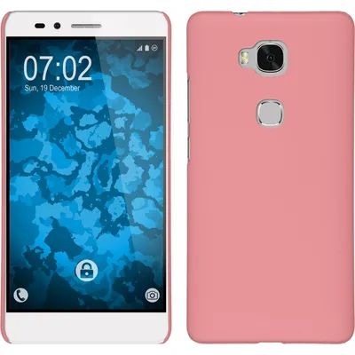 Produktbild von PhoneNatic Case kompatibel mit Huawei Honor 5X - Hülle rosa gummiert Hard-case Cover