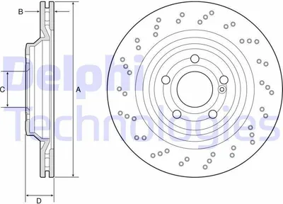 Produktbild von 2x DELPHI Bremsscheibe BG4920C passend für MERCEDES-BENZ SL (R231) 50 5mm 320mm