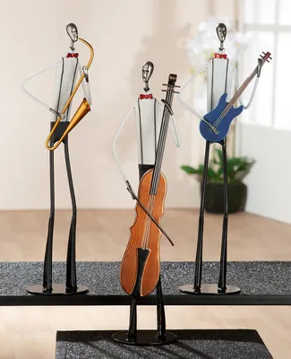 Produktbild von Gilde Figur, Jazzband, Gitarre, Metall, schwarz, weiß, VE 2 Höhe: 41.00 cm Breite: 14.50 cm Tiefe: 9.50cm 51863
