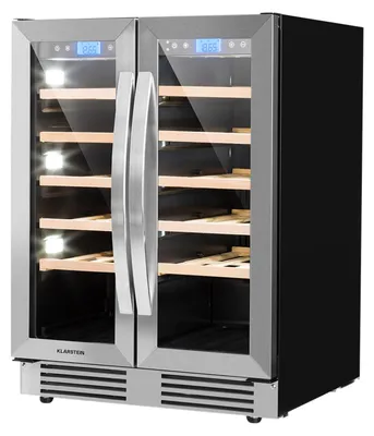 Obrázek produktu pro Klarstein vinotéka, 2 zóny, malá, 126 l, skleněné dveře, vestavná, 42 lahví