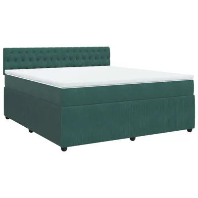 Produktbild von Boxspringbett mit Matratze Dunkelgrün 180x200 cm Samt