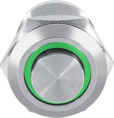 Image de interrupteur à bouton poussoir en métal 12mm Waterproof High Flush 4 Pin Green LED 3V