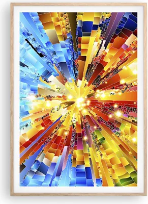 Produktbild von Gerahmtes Poster - Rahmen in heller Eiche - Abstraktion modern - 70x100 cm - Wand Bild - Wanddeko - Wandbilder - Wandposter - Bilderrahmen - Bilder - Kunstdruck - Wandbild - P2NPA70x100-3982