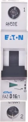 Obrázok produktu pre Miniatúrny istič Eaton, 16 A, 1p, charakteristika: D 278584