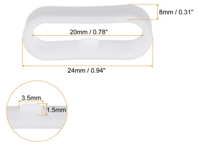 Produktbild von 10 Stš¹ck Uhrenarmband-Schlaufen aus Silikon, Ersatz-Schnellverschlussringe aus Silikon, Uhrenhalter Keeper fš¹r 20mm breites Uhrenarmband, Wei?