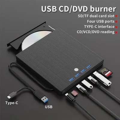 Produktbild von Multifunktionales externes Laufwerk, 7-fach USB 3.0, unterstützt externe USB-Sticks und Speicherkarten.
