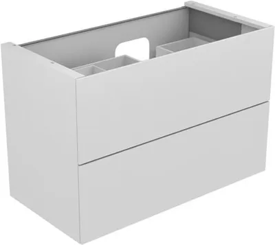 Immagine prodotto di KEUCO EDITION 11 Meuble sous-lavabo pour lavabos encastrables, 2 tiroirs à casseroles, position du lavabo à droite, avec éclairage LED, 1050x700x535mm, 31256370100, 31256370100