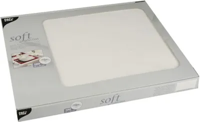Produktbild von Papstar Tischsets, stoffähnlich, Vlies "soft selection" 30 cm x 40 cm weiß, 100 Stück