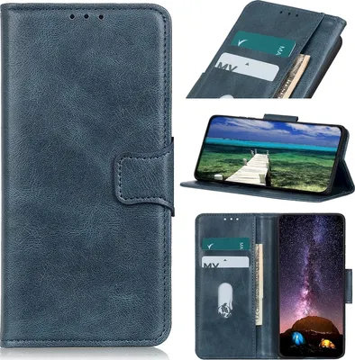 Produktbild von Mobigear Classy  Motorola Edge (2021) Hülle Klapphülle Geldbörse - Blau