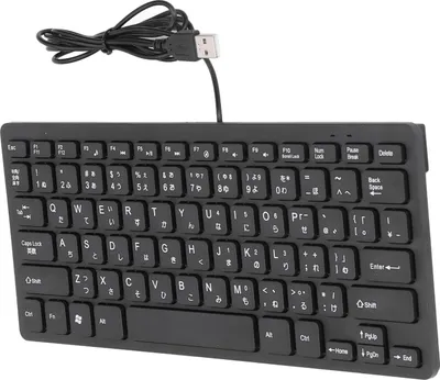 Obrázek produktu pro 78 kláves Ultratenká drátová klávesnice Ergonomické rozložení QWERTY Dvojjazyčná drátová kompaktní klávesnice USB 2.0 s 4,3ft kabelem Japonština
