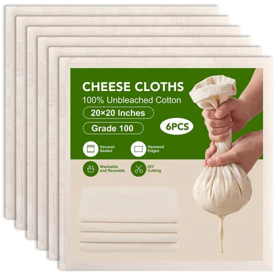 Productafbeelding van Kaasdoek - Passeerdoek - Mousseline - 50 x 50 cm - 6 stuks