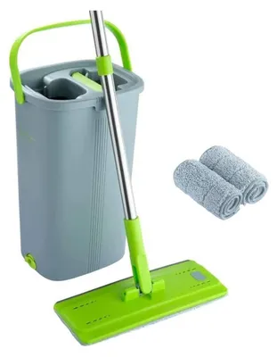 Produktbild von EasyGleam Wischmopp und Putzeimer Set mit doppeltem Touch-Tank Mikrofaser und Pinsel effiziente Reinigung fr Bden 22,8 x 18,8 x 39 cm