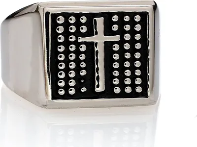 Produktbild von Männer Karisma Edelstahl Ring Kreuz Schwarze Beschichtung - SR2091