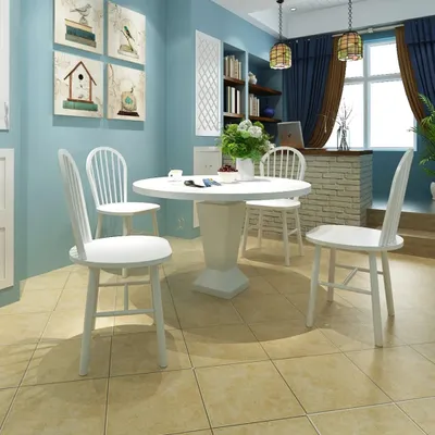 Image de vidaXL Chaises de salle à manger 4 pcs. Blanc hévéa massif