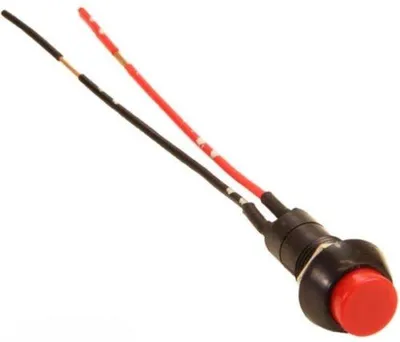 Obrázek produktu pro Automatický spínač 12/24 V, kulatý, černý a červený, odolný proti tlaku.