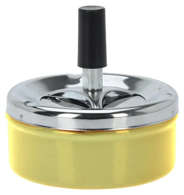 Produktbild von Excellent Houseware Dreh-Aschenbecher - Metall - 10 cm - gelb