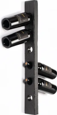 Obrázek produktu pro Dřevěný nástěnný stojan na víno Tu Las™ - 77 x 9 x 4 cm - plovoucí držák na láhve vína - jasanové dřevo