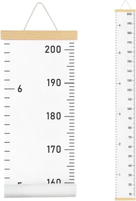 Imagen del producto de Cinta métrica de pared para niños, color blanco, 1,5 metros, ideal para habitaciones infantiles