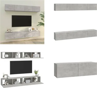 Produktbild von vidaXL TV Wandschränke 4 Stk. Betongrau 100x30x30 cm - TV-Wandschrank - TV-Wandschränke - TV-Schrank - TV-Möbel