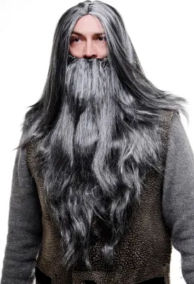 Produktbild von WIG ME UP Perücke & Bart Set: Grauer Zauberer PW0210-P103MPC309